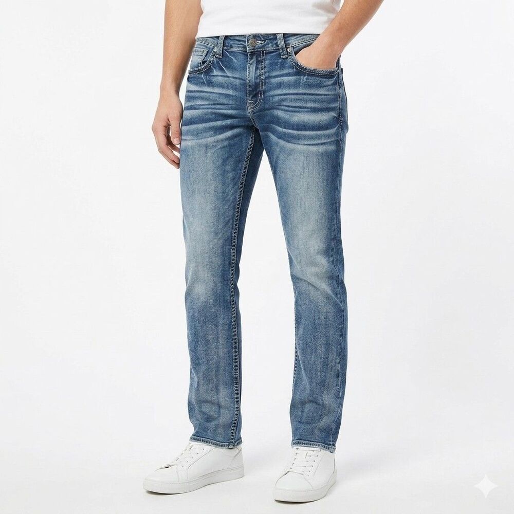 BKE Jake Straight Blue Jeans Medium Washed Denim